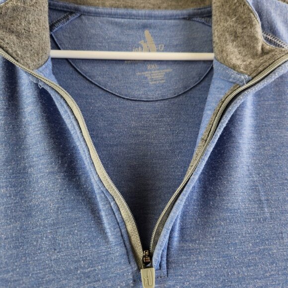 Johnnie-o Natural Performance XXL Rayon Spandex Blue Heathered 1/4 Zip Pullover - Picture 9 of 13